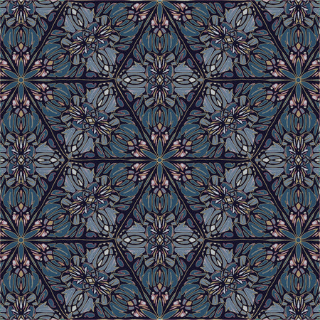 Wild Lone's "Greenhouse" wallpaper in "Ornamental Blue".
