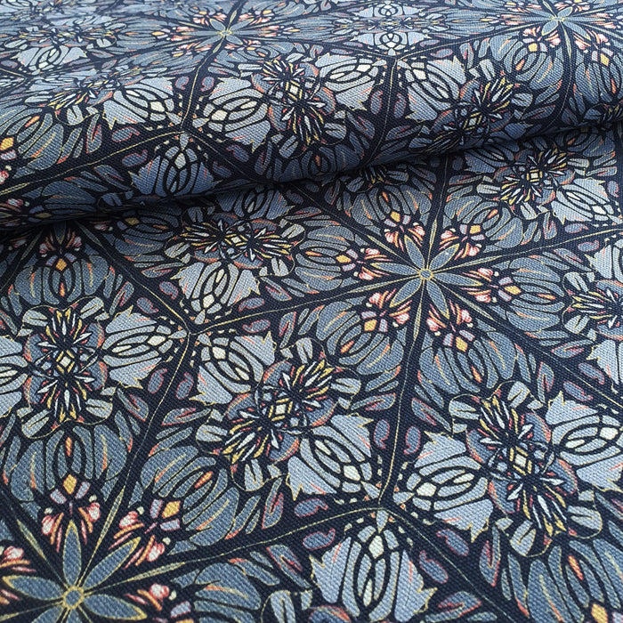GREENHOUSE Cotton Furnishing Fabric - Ornamental Blue - Sample Fabric Wild Lone 