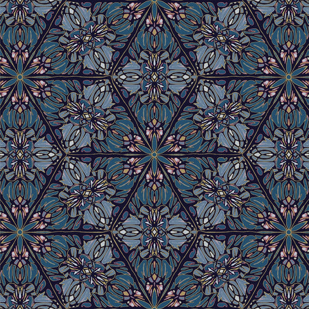 GREENHOUSE Cotton Furnishing Fabric - Ornamental Blue Fabric Wild Lone 