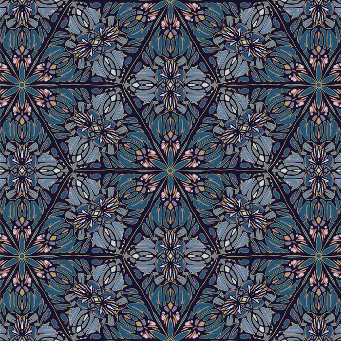 GREENHOUSE Wallpaper - Ornamental Blue Wallpaper Wild Lone 
