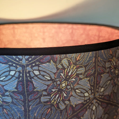 Greenhouse - Ornamental Blue on Vintage Rose - Wallpaper Lampshade Lampshades Wild Lone 