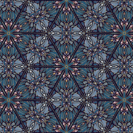Wild Lone's "Greenhouse" wallpaper in "Ornamental Blue"